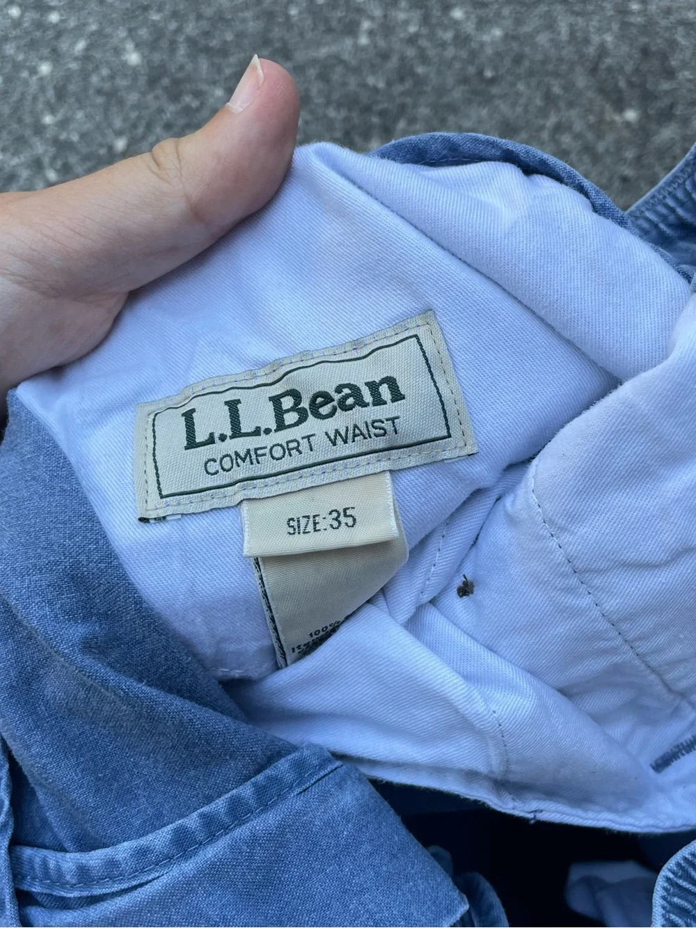 Vintage 90s LL Bean faded blue cargo shorts size 34